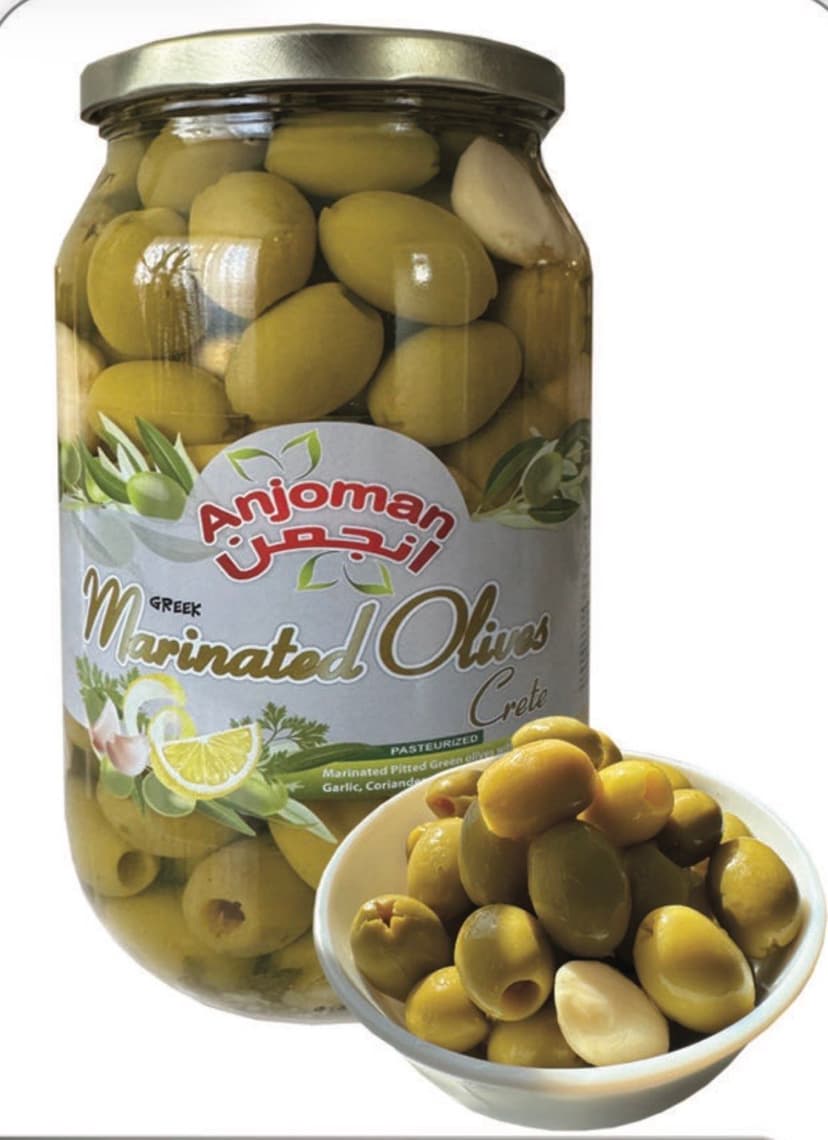Anjoman Crete Marinated Green Olives 960g